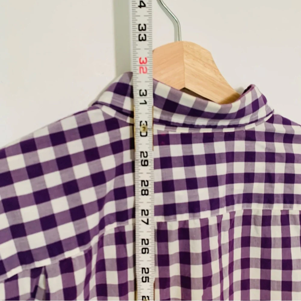 J. Crew Men’s Purple Checked Button Down Shirt Long Sleeves Size Large